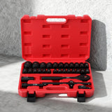 Giantz 30Pc 1/2" Drive Socket Set Cr-V Steel 8-32mm Workshop Repair