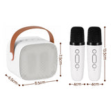 Alpha Mini Portable Karaoke Machine for Adults Kids with 2 Wireless Microphones