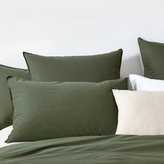 GIOIA CASA VINTAGE WASHED COTTON QUILT COVER SET SINGLE CHARCOAL