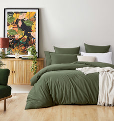 GIOIA CASA VINTAGE WASHED COTTON QUILT COVER SET SINGLE CHARCOAL