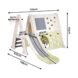 Keezi 5-in-1 Kids Slide Climbing Frame Basketball Hoop Play Set Blocks 3+