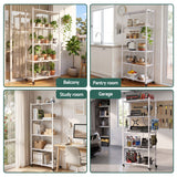 Artiss 5-Tier Foldable Kitchen Bakers Rack 71x160cm Microwave Stand White