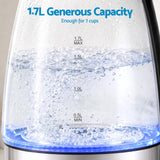 Devanti 1.7L Glass Electric Kettle