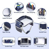 Keezi Kids Travel Tray Car Seat Lap Desk Portable Car Desk Organiser for Car & Airplane Blue