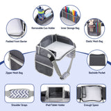 Keezi Kids Travel Tray Car Seat Lap Desk Portable Car Desk Organiser for Car & Airplane Grey