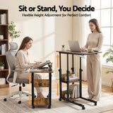 Artiss 3 Tier Adjustable Laptop Desk Tiltable Mobile Side Table Wheels