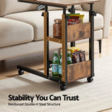 Artiss 3 Tier Adjustable Laptop Desk Tiltable Mobile Side Table Wheels