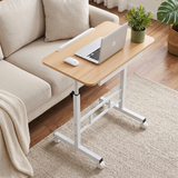 Artiss Adjustable Laptop Desk Mobile Bedside Table Hidden Storage Wood