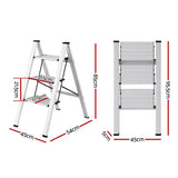 Giantz 3 Step Ladder Multi-Purpose Folding Aluminium Light Weight Platform