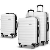 Wanderlite 3-piece hard-shell luggage set 20-24-28 inch TSA lock spinner wheels White