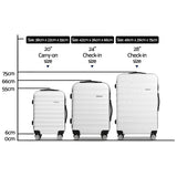 Wanderlite 3-piece hard-shell luggage set 20-24-28 inch TSA lock spinner wheels White