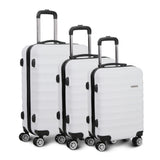 Wanderlite 3-piece hard-shell luggage set 20-24-28 inch TSA lock spinner wheels White