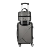 Wanderlite 2Set 20 Inch Luggage Case with 12 Inch Handheld Luggage Box Hard Shell Travel Suitcase TSA Lock Dark Grey