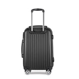 Wanderlite 20 Inch Luggage with Zipper Lock Carry On Hard Shell Travel Suitcase Luggage Case Black