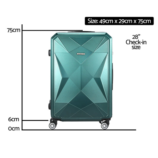 Wanderlite 28-inch Luggage Set with TSA Lockï¿½ABS Hard Shell Travel Suitcase Organiser Luggage Case Atrovirens