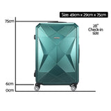 Wanderlite 28-inch Luggage Set with TSA Lockï¿½ABS Hard Shell Travel Suitcase Organiser Luggage Case Atrovirens