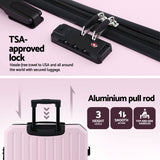 Wanderlite 28" Luggage Suitcase Trolley Travel Lightweight TSA Hardshell Pink
