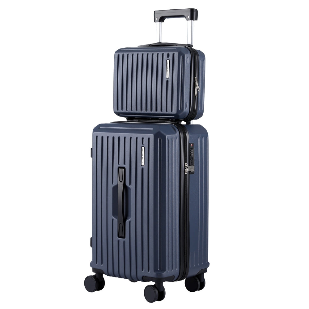Wanderlite 2-piece hard-shell luggage set 12 inch and 20 inch TSA lock Navy