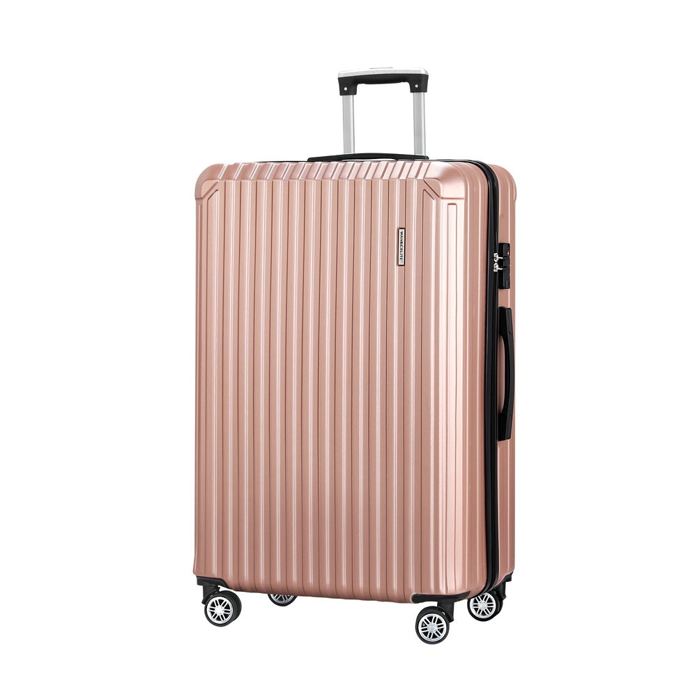 Wanderlite 28-inch Luggage Set with TSA Lockï¿½ABS Hard Shell Travel Suitcase Organiser Luggage Case Rose Gold