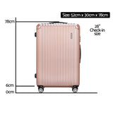 Wanderlite 28-inch Luggage Set with TSA Lockï¿½ABS Hard Shell Travel Suitcase Organiser Luggage Case Rose Gold
