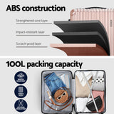 Wanderlite 28-inch Luggage Set with TSA Lockï¿½ABS Hard Shell Travel Suitcase Organiser Luggage Case Rose Gold