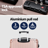 Wanderlite 28-inch Luggage Set with TSA Lockï¿½ABS Hard Shell Travel Suitcase Organiser Luggage Case Rose Gold