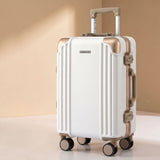 Wanderlite 20" Aluminium Frame Carry On Luggage Suitcase TSA Lock Spinner Wheels White Gold