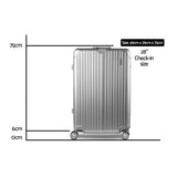 Wanderlite 28 Inch Luggage with TSA Lock Stainlessï¿½Steelï¿½Wrappedï¿½Corners Hard Shell Travel Suitcase Luggage Case Silver