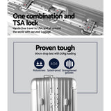 Wanderlite 28 Inch Luggage with TSA Lock Stainlessï¿½Steelï¿½Wrappedï¿½Corners Hard Shell Travel Suitcase Luggage Case Silver