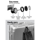 Wanderlite 28 Inch Luggage with TSA Lock Stainlessï¿½Steelï¿½Wrappedï¿½Corners Hard Shell Travel Suitcase Luggage Case Silver