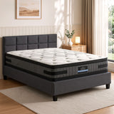 Giselle Mattress & Artiss Queen Bed Frame Bundle, 36cm Double Sided Euro Top Mattress