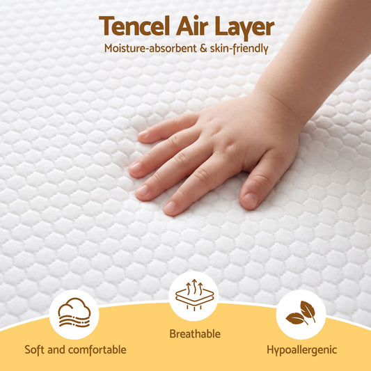 Giselle Bedding Cot Mattress, 11cm Thick Baby Mattress with Tencel Cover