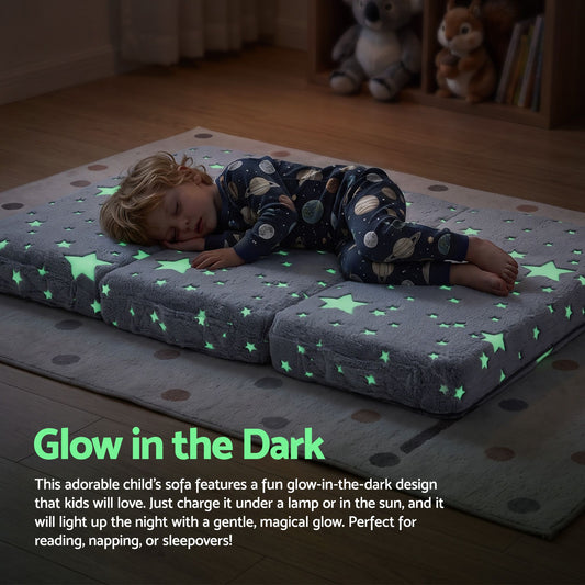 Giselle Bedding Foldable Cot Mattress for Travel Cot, Glow-in-Dark Cover