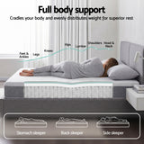 Giselle Bedding Single Mattress 23cm Pocket Spring Mattress with Adjustable Firmness Reversible Foam Layer for Medium Firm & Firm Support Motion Isolation Bedroom Bed
