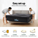 35cm Giselle Mattress Queen Bed Bamboo Pocket Firm Foam
