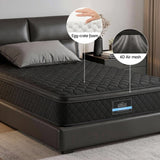 Giselle Bedding King Single Mattress 34cm Euro Top with 5-Zone Pocket Spring Support Black