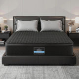 Giselle Bedding Queen Mattress 34cm Euro Top with 5-Zone Pocket Spring Support Black