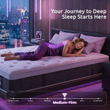 Levitex Queen Mattress Lumbar Support, 5-Zone Pocket Springs & 2-Row Hardened Edges for Deep Sleep, Cooling Gel Memory & Egg-Crate Foam