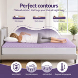 Giselle 5cm Memory Foam Mattress Topper Lavender Infused Egg Crate Pad Mat King