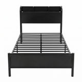 Artiss Bed Frame Single Size with Storage Shelf Headboard Charging Station GRID