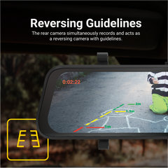 PARKMATE Smart 9.66” Touch Screen DVR Mirror and Reversing Camera Pack