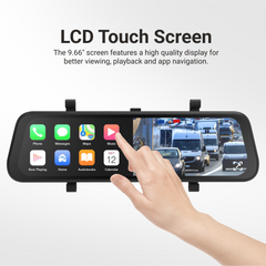 PARKMATE Smart 9.66” Touch Screen DVR Mirror and Reversing Camera Pack