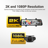 PARKMATE 9.66” Touch Screen DVR Mirror Monitor with Smart Display