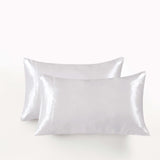 CLEVERPOLLY TWIN PACK SATIN PILLOWCASES WHITE