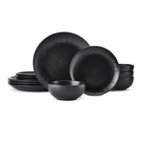 MIKASA JARDIN MIDNIGHT 12PC PREMIUM STONEWARE DINNER SET