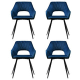 Artiss Dining Chairs Set of 4 Velvet Hollow Armchair Blue