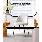 Artiss Dining Chairs Set of 2 Sherpa Boucle White