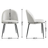 Artiss Dining Chairs Set of 6 Sherpa Boucle White