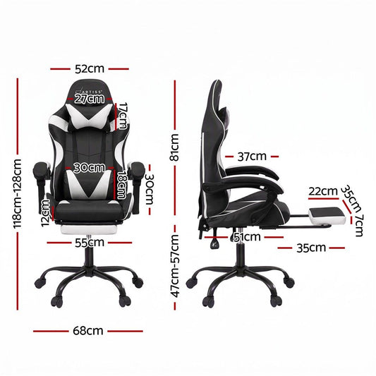 Artiss Ergonomic Gaming Office Chair with 2 Point Message Black