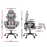 Artiss Gaming Office Chair Fabric Ergonomic with 2 Point Message Light Grey